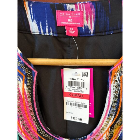 NWT Trina Turk X Inc Collaboration IKAT Dress Resort Wear Vibrant Beachy Tunic - Picture 3 of 5